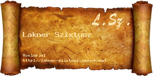 Lakner Szixtusz névjegykártya